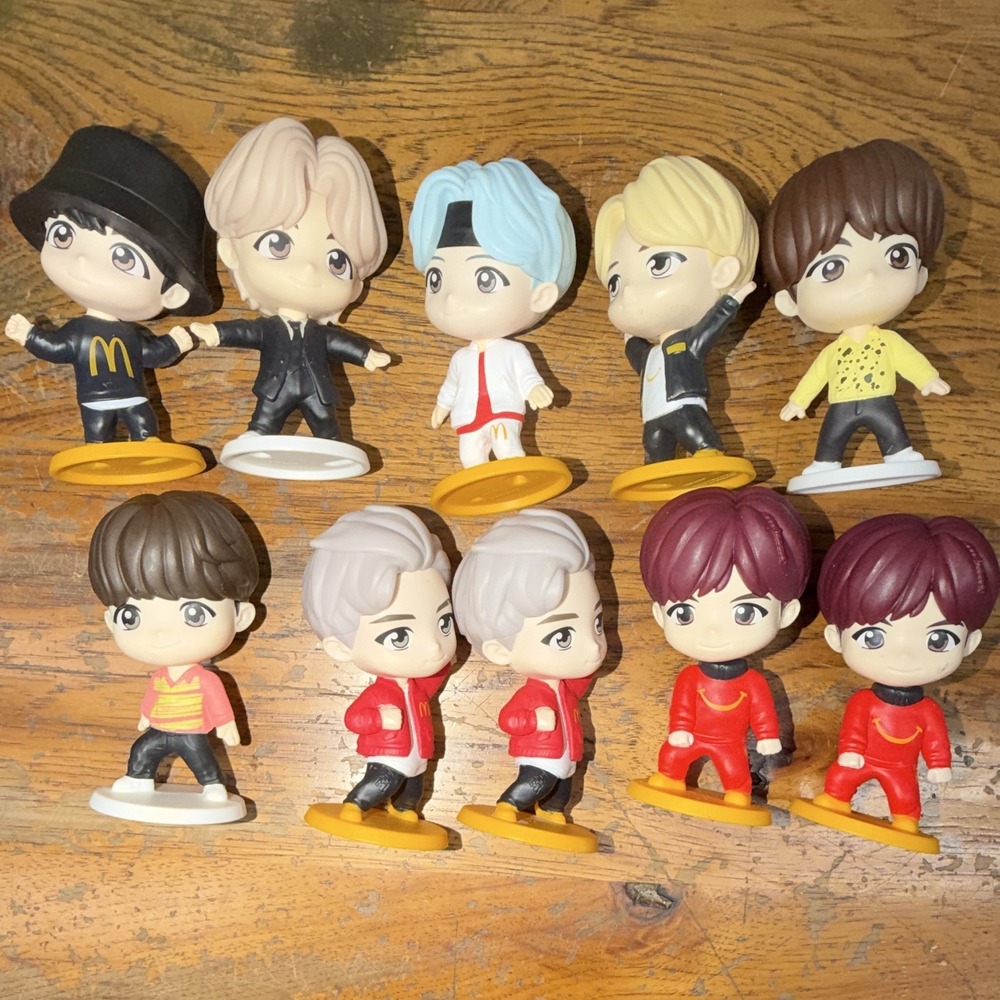 McDonald's BTS Meal Mini Figurines Lot of 10 Premium Toys 2019 EXC condition